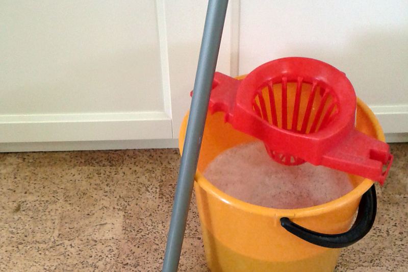 Mop, bucket and cleaning tools